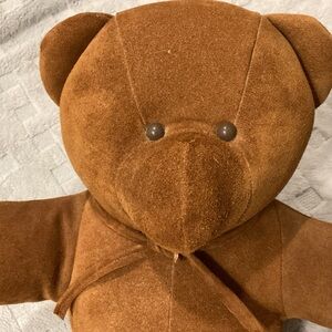 Suede Leather Teddy Bear